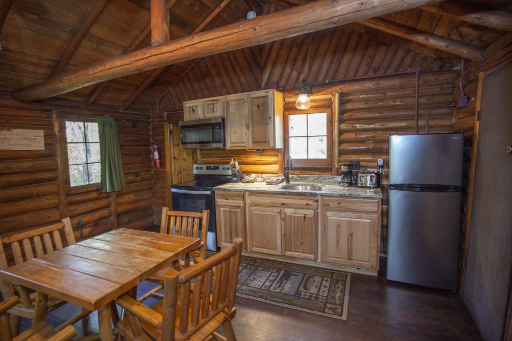 Warm wood cabin interior
